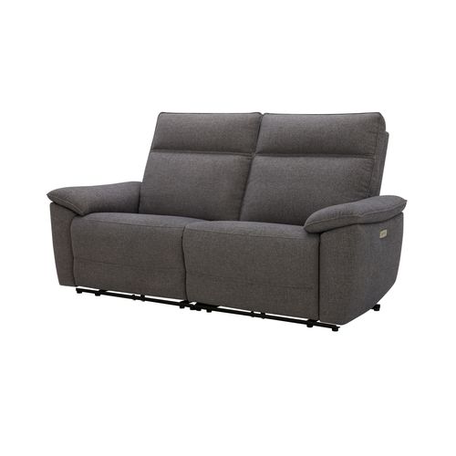 Canapé 3 places 2 relax électriques PLYMOUTH tissu gris foncé vue de profil