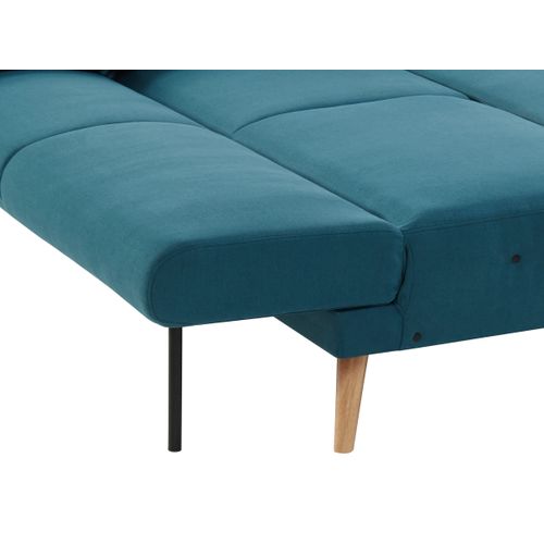 Canapé d'angle convertible méridienne réversible MARINE tissu bleu