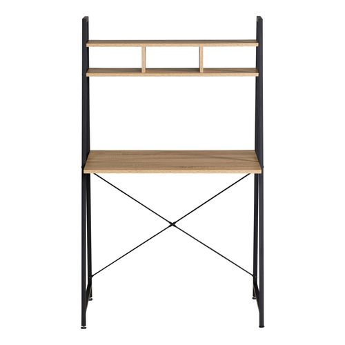 Bureau avec étagére BONO imitation chêne et noir