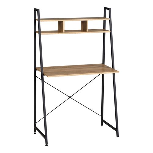 Bureau avec étagére BONO imitation chêne et noir