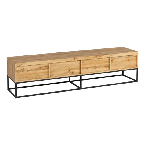 Meuble TV L.180 cm OAKLAND Imitation chêne vue de derrière