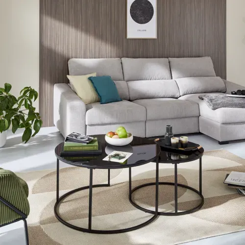 Table basse double gigogne ABEL noire