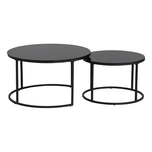 Table basse double gigogne ABEL noire