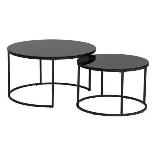 Table basse double gigogne ABEL noire