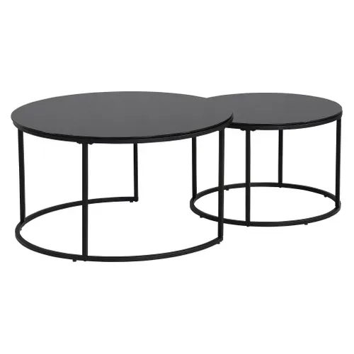 Table basse double gigogne ABEL noire