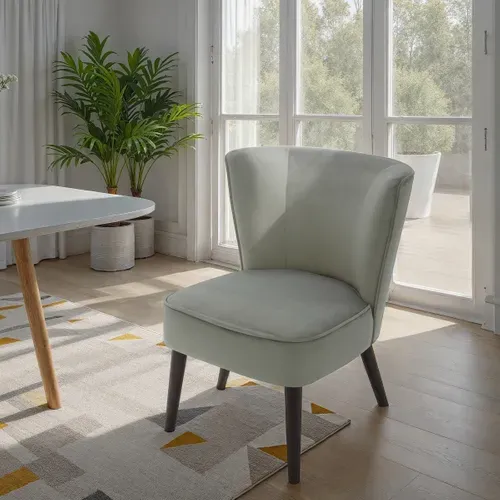 Fauteuil HARRY II tissu gris clair vue d'ambiance 1
