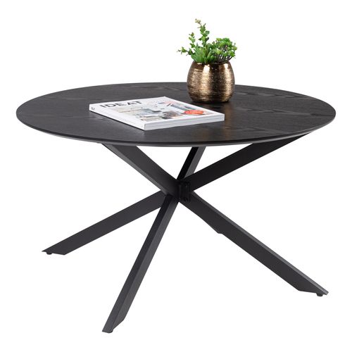 Table basse ronde AVA noire vue de profil