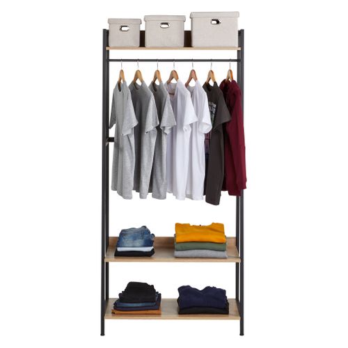 Kit dressing 2 étagères L.84 BONO imitation chêne et noir