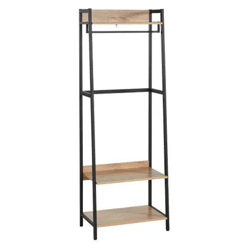 Kit dressing 2 étagères L.64 cm BONO imitation chêne et noir vue 3/4