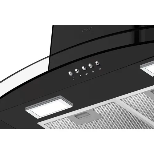 Hotte décorative AYA AHDG9B/3 90 cm noir vue détaillée