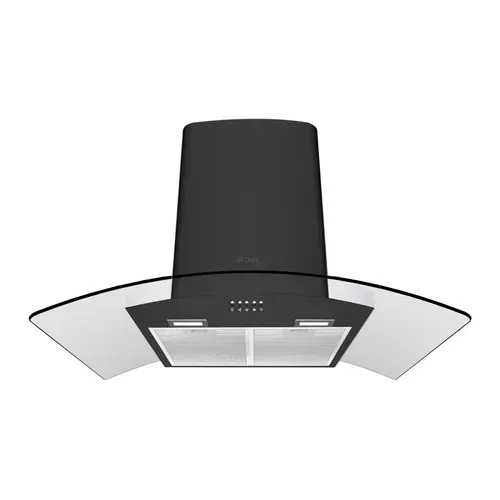 Hotte décorative AYA AHDG9B/3 90 cm noir vue de face