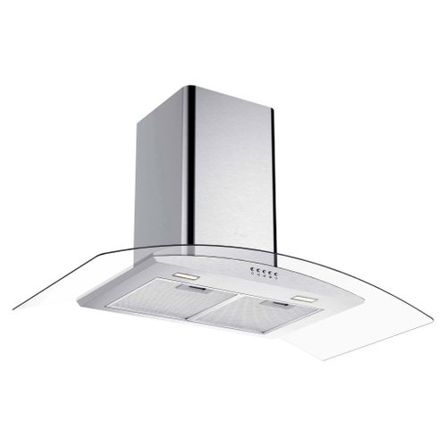 Hotte décorative AYA AHDG9X/3 90 cm inox vue 3/4