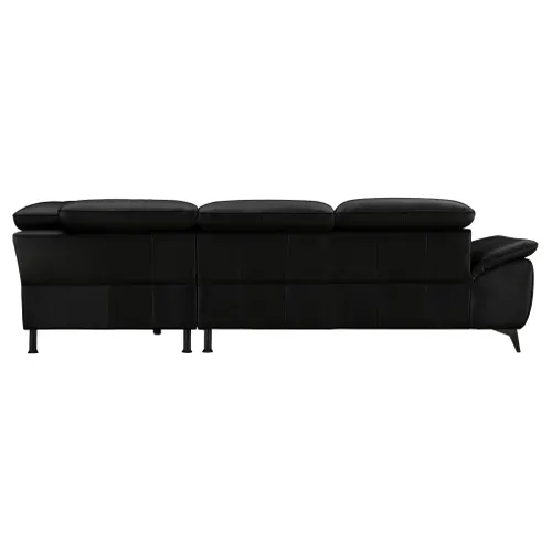 Canapé d'angle droit NEWPORT cuir buffle et croûte noir vue de derrière