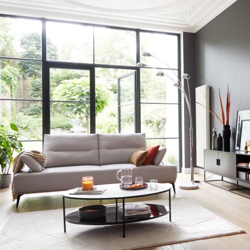 Table basse ovale - Noir / blanc MARBELA