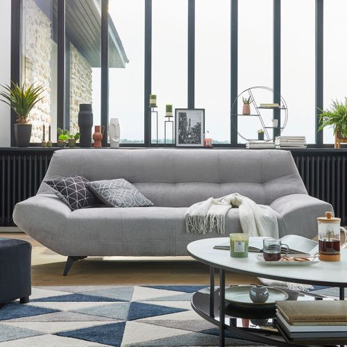 Table basse ovale - Noir / blanc MARBELA