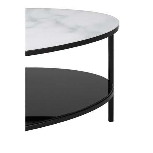 Table basse ovale - Noir / blanc MARBELA vue détaillée