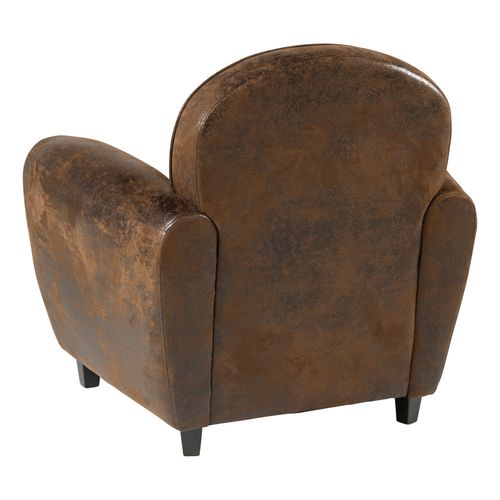Fauteuil Vintage  CLUB tissu microfibre marron