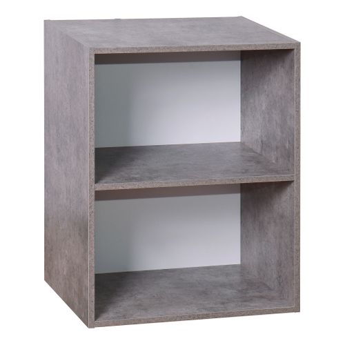 Etagère 2 cases POYANG 3 imitation béton vue 3/4