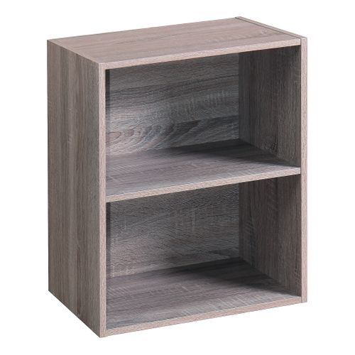 Etagère 2 cases POYANG 3 imitation chêne foncé