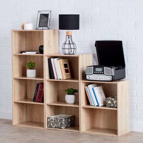 Etagére 4 cases POYANG 3 imitation chêne