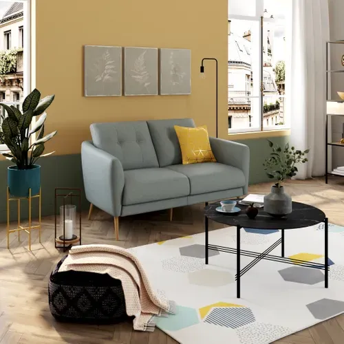 Canapé 2 places ZOE II tissu vert d'eau