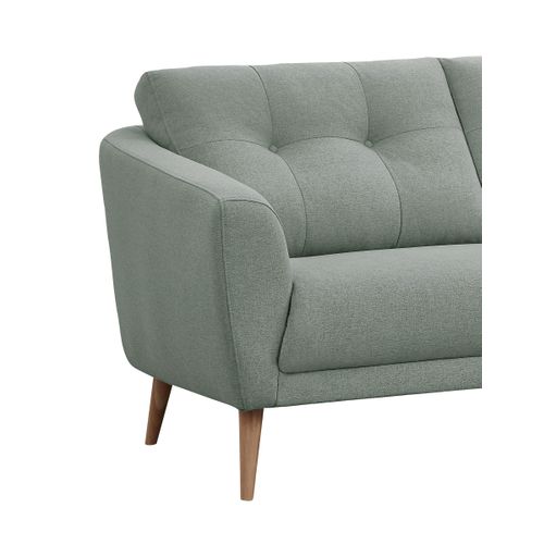 Canapé d'angle droit ZOE II tissu vert d'eau