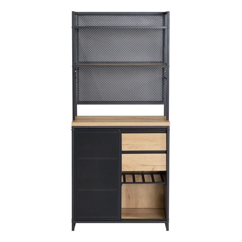 Buffet haut 180 cm BOSTON noir chêne