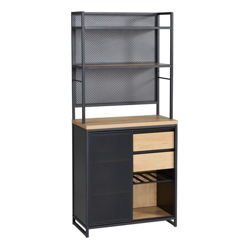 Buffet haut 180 cm BOSTON noir chêne