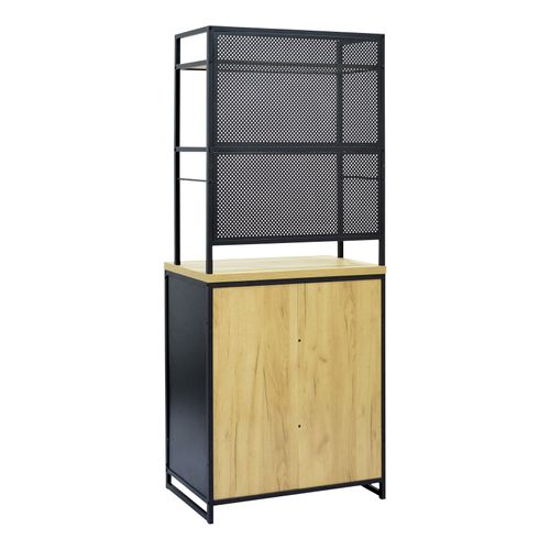 Buffet haut 180 cm BOSTON noir chêne