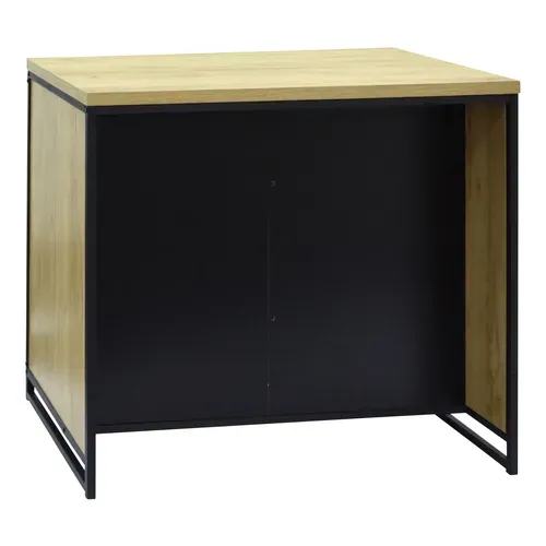 Ilot central BOSTON noir chêne vue de derrière