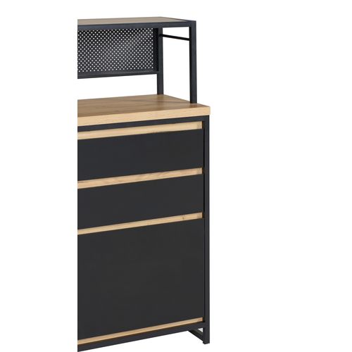 Buffet mi-hauteur BOSTON noir chêne