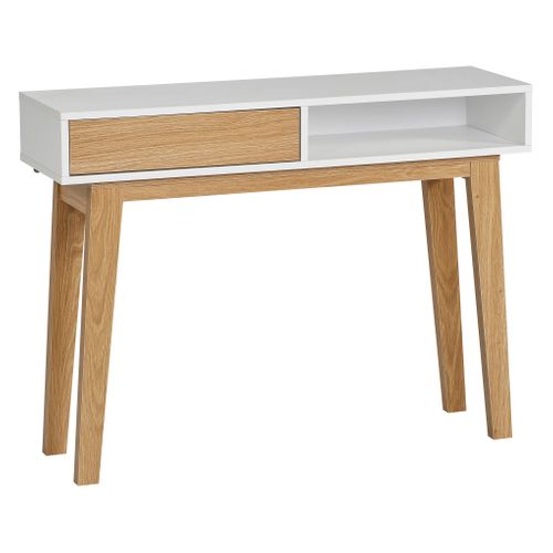 Console 1 tiroir / 1 niche CLEO imitation chêne sonoma/blanche