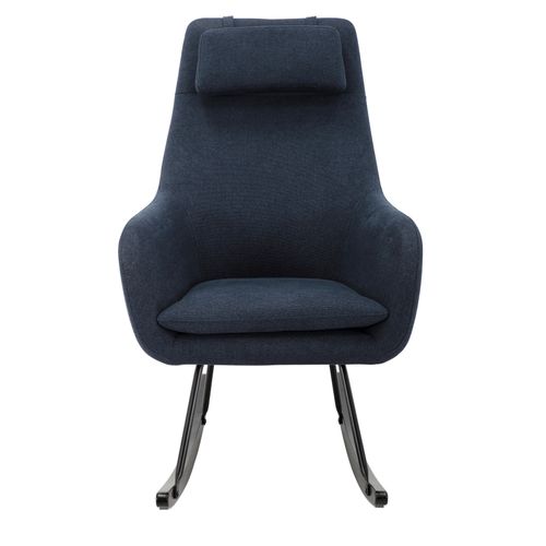 Fauteuil à bascule MOON II tissu bleu vue de face