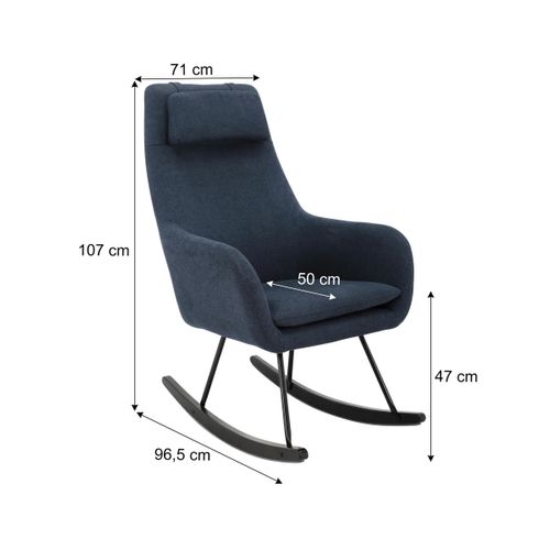 Fauteuil à bascule MOON II tissu bleu
