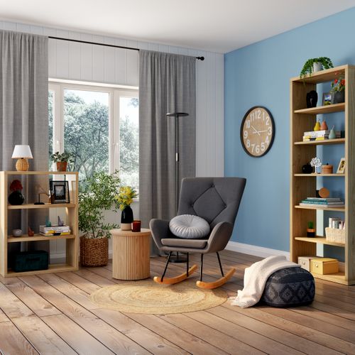 Fauteuil à bascule ROCKY II tissu gris vue d'ambiance 1