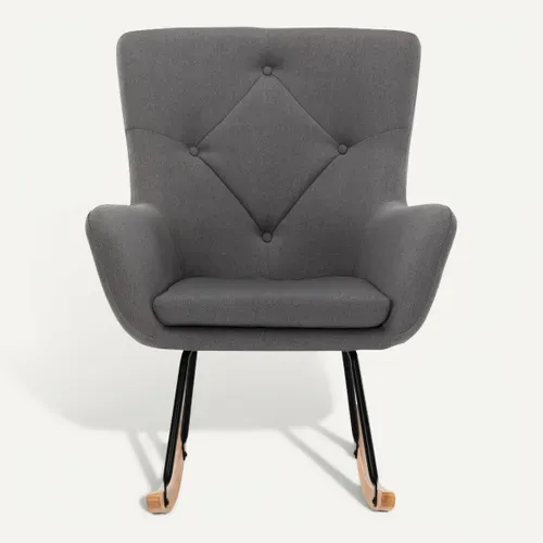 Fauteuil à bascule ROCKY II tissu gris vue de face