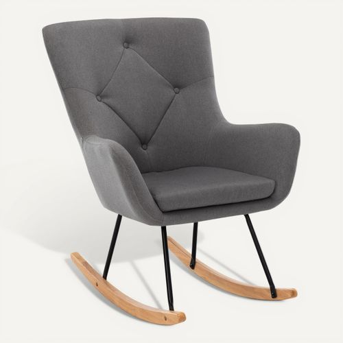 Fauteuil à bascule ROCKY II tissu gris vue 3/4