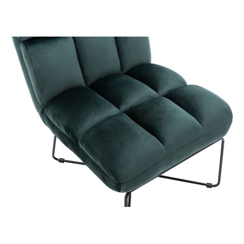 Fauteuil LOU tissu velours vert foncé vue accessoires