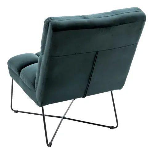 Fauteuil LOU tissu velours vert foncé vue de derrière