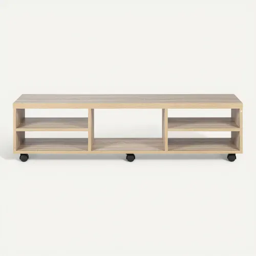 Meuble TV L. 150 cm NEXT Imitation chêne vue de face