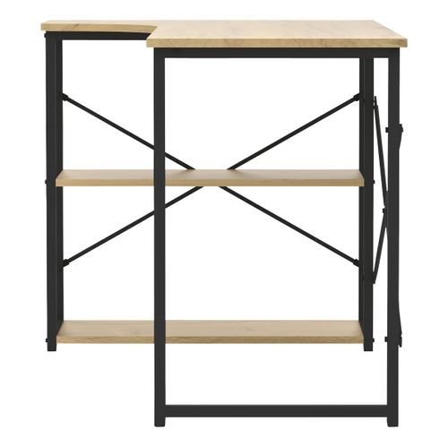 Bureau d'angle SHAPE imitation chêne et métal noir