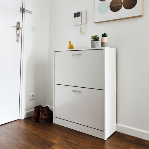 Meuble à chaussures SHOES 2 2 abattants blanc