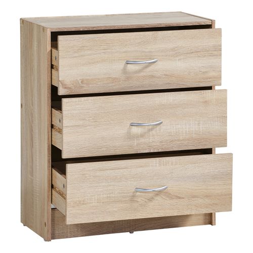 Commode 3 tiroirs L.60 cm PRIMERO imitation chêne