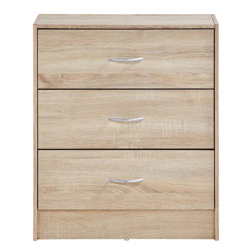 Commode 3 tiroirs L.60 cm PRIMERO imitation chêne