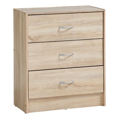 Commode 3 tiroirs L.60 cm PRIMERO imitation chêne