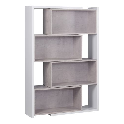 Bibliothèque modulable INGENUE blanc et béton