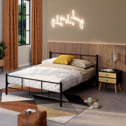 Lit 140x190 cm URBAN métal noir