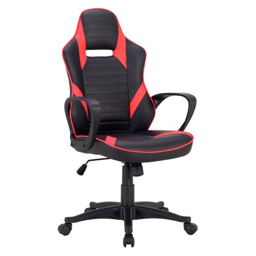 Fauteuil de bureau gamer LOOT noir et rouge vue 3/4