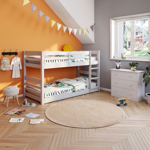 Lits superposés 2x90x190 cm BLOOM Blanc