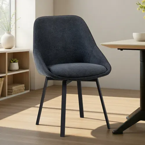 Lot de 2 chaises rotatives STORM tissu noir vue d'ambiance 1